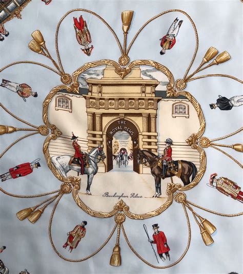 Vintage Hermes silk scarf, THE ROYAL MEWS, by JEAN DE 